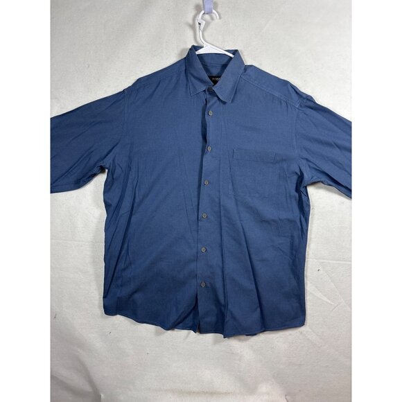 Hugo Boss Mens Blue Button-Up Shirt Size XL Cotton - Picture 1 of 11